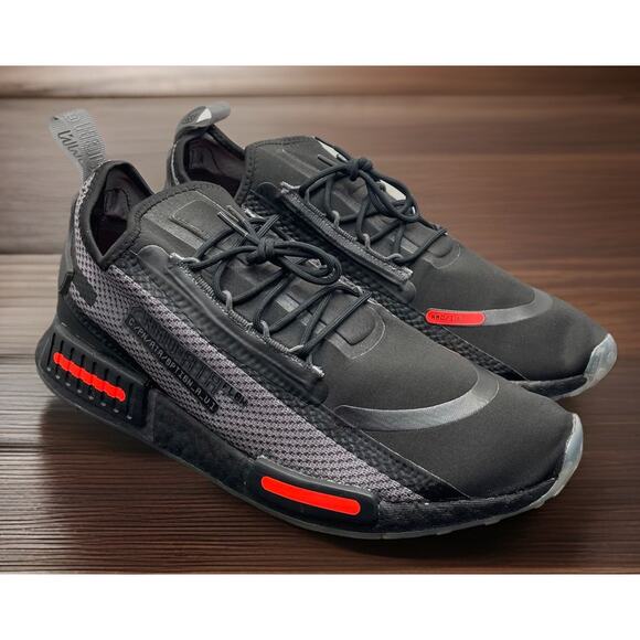 Adidas NMD R1 Spectoo Black Solar Red NASA Boost Mens 12.5 Fast Shipping - Picture 3 of 10